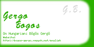 gergo bogos business card